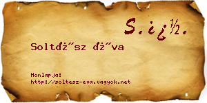 Soltész Éva névjegykártya